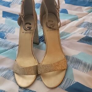 Guess Size 7 Gold Strapy Heels